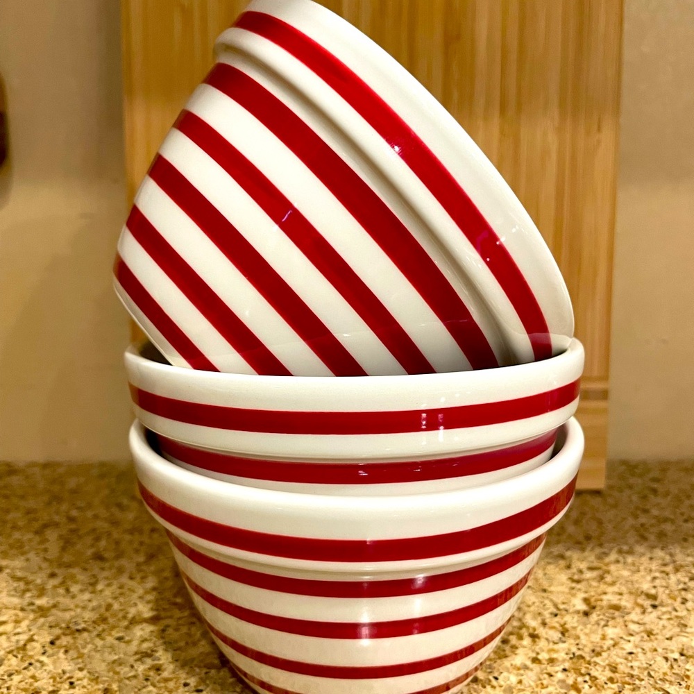 Crate & Barrel striped bowls